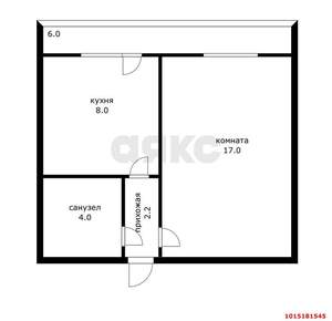 1-к квартира, вторичка, 31м2, 5/6 этаж