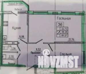 2-к квартира, вторичка, 58м2, 8/18 этаж