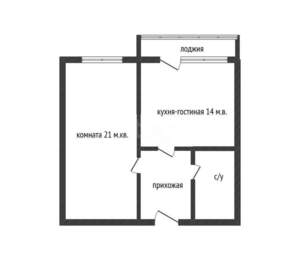 1-к квартира, вторичка, 47м2, 12/17 этаж