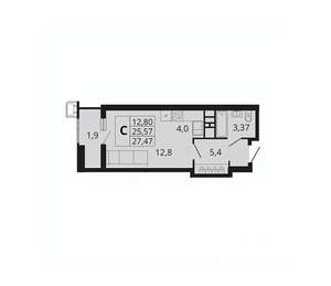 Студия квартира, вторичка, 27м2, 5/18 этаж