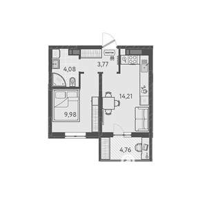 1-к квартира, вторичка, 33м2, 9/9 этаж