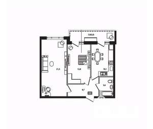 2-к квартира, вторичка, 58м2, 4/9 этаж