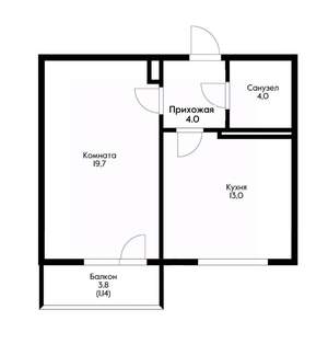 1-к квартира, вторичка, 37м2, 16/16 этаж