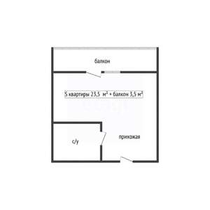 Студия квартира, вторичка, 24м2, 22/24 этаж
