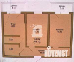 2-к квартира, вторичка, 63м2, 12/24 этаж