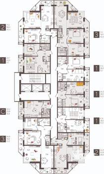 3-к квартира, строящийся дом, 87м2, 20/24 этаж