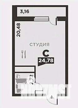 Студия квартира, вторичка, 23м2, 10/16 этаж