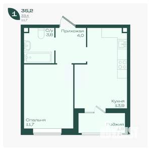 1-к квартира, вторичка, 35м2, 2/18 этаж