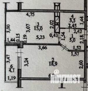 1-к квартира, вторичка, 42м2, 9/16 этаж