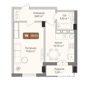 1-к квартира, вторичка, 39м2, 3/9 этаж