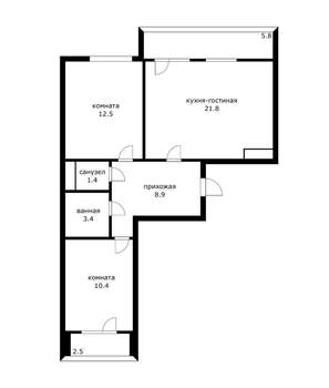 2-к квартира, вторичка, 61м2, 10/17 этаж