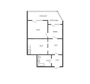 2-к квартира, вторичка, 47м2, 2/24 этаж