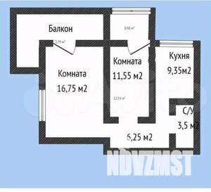 2-к квартира, сданный дом, 47м2, 1/18 этаж