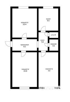 3-к квартира, вторичка, 82м2, 1/4 этаж