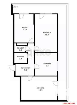 3-к квартира, вторичка, 62м2, 18/19 этаж