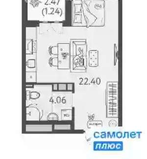 Студия квартира, вторичка, 28м2, 8/9 этаж