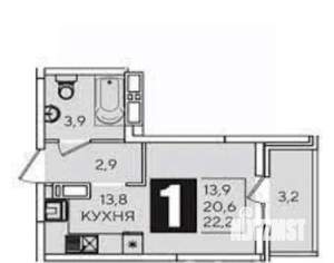 Студия квартира, вторичка, 21м2, 8/16 этаж