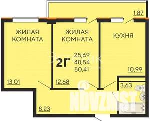 2-к квартира, вторичка, 52м2, 5/8 этаж