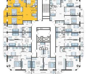 3-к квартира, строящийся дом, 86м2, 14/16 этаж