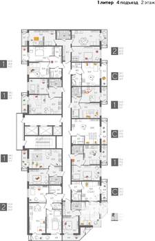 1-к квартира, строящийся дом, 48м2, 2/24 этаж