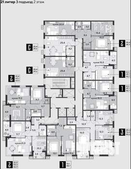 1-к квартира, вторичка, 45м2, 2/18 этаж