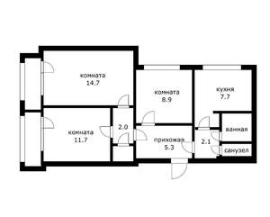 3-к квартира, вторичка, 61м2, 9/12 этаж