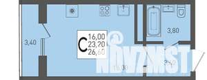 Студия квартира, строящийся дом, 27м2, 23/24 этаж