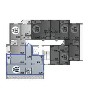 2-к квартира, вторичка, 77м2, 3/8 этаж