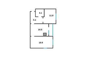 2-к квартира, вторичка, 55м2, 4/12 этаж