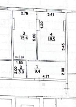 2-к квартира, вторичка, 46м2, 2/3 этаж