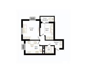 1-к квартира, вторичка, 50м2, 15/15 этаж
