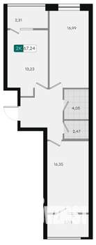 2-к квартира, вторичка, 67м2, 2/9 этаж