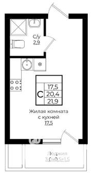Студия квартира, вторичка, 22м2, 9/9 этаж