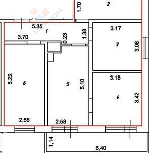 3-к квартира, вторичка, 68м2, 15/19 этаж