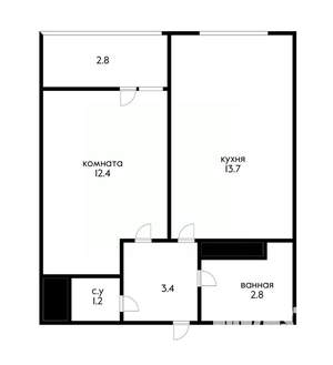 1-к квартира, сданный дом, 34м2, 11/16 этаж