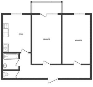 2-к квартира, вторичка, 63м2, 5/24 этаж