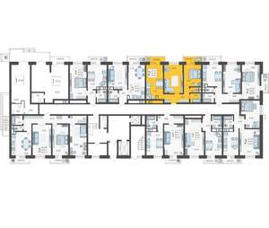 2-к квартира, строящийся дом, 59м2, 1/12 этаж