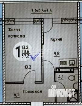 1-к квартира, вторичка, 37м2, 13/16 этаж