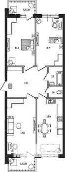 3-к квартира, вторичка, 81м2, 6/9 этаж