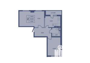 2-к квартира, вторичка, 57м2, 5/5 этаж