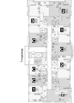 Студия квартира, вторичка, 35м2, 11/16 этаж