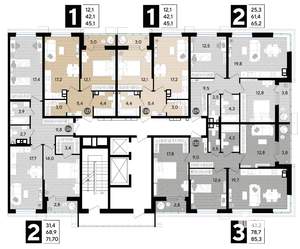 2-к квартира, вторичка, 65м2, 3/16 этаж