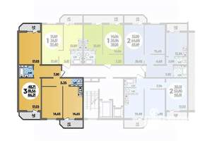 3-к квартира, строящийся дом, 86м2, 7/16 этаж