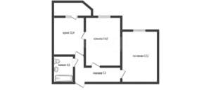 2-к квартира, вторичка, 53м2, 12/14 этаж