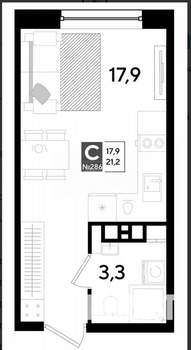 Студия квартира, вторичка, 22м2, 2/9 этаж
