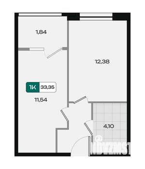 1-к квартира, вторичка, 33м2, 4/18 этаж
