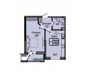 1-к квартира, вторичка, 40м2, 9/18 этаж