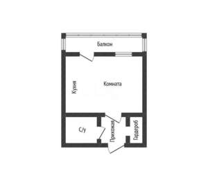 Студия квартира, вторичка, 27м2, 9/16 этаж