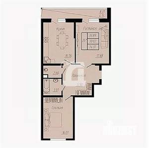 2-к квартира, вторичка, 78м2, 4/19 этаж