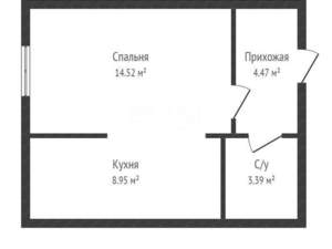 Студия квартира, вторичка, 31м2, 3/1 этаж